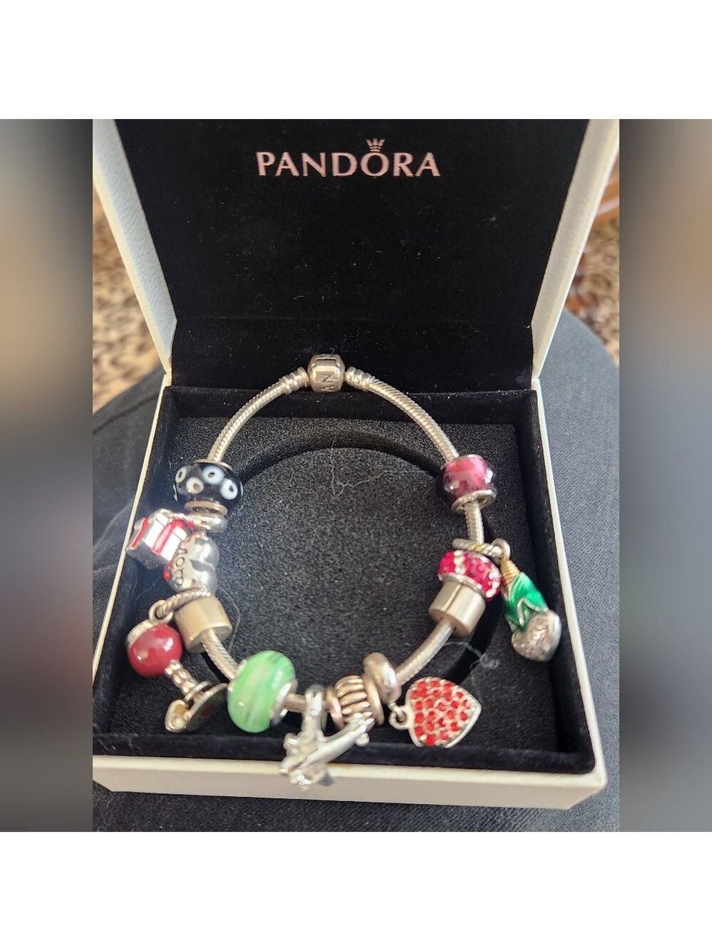 In Original Box Authentic Pandora Charm Bracelet 925 Silver with 11charms - Picture 6 of 6
